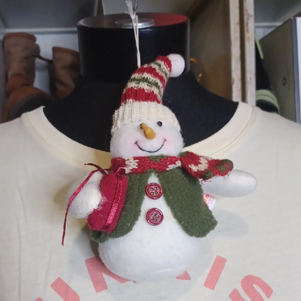 Festive Snowman Ornament with Scarf and Hat